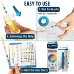 14-in-1 Full Panel Urine Test Strips for Urinalysis | 120 Strips in Resealable Pouches – Test for Kidney Health, Liver Function, UTI, Ketosis, Hydration, and Protein Levels