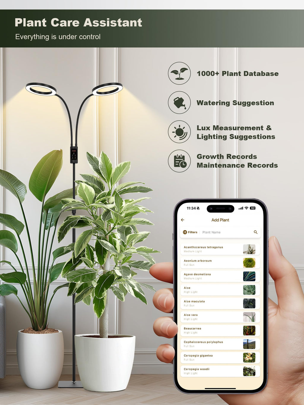 GLOWRIUM Smart Grow Lights for Indoor Plants,Plant Light with Bluetooth App