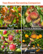 AgiiMan 28 Reach Fruit Picker with Telescopic Extension Pole, 5 to 20 FT Fruit Picker Pole Lightweight and Sturdy Aluminum Telescopic Pole, Easy to Assemble Fruit Picking Basket