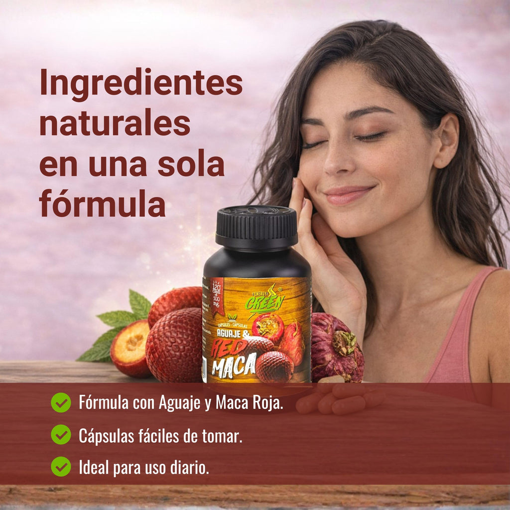 Amazon Andes Aguaje with Red Maca Capsules 1000mg - Buriti Fruit Plus Maca Roja Superfood Blend - 120 Vegetarian Caps - Peruvian Beta Carotene - Non-GMO Vegan Gluten Free Plant Based