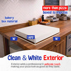 MT Products 16" x 16" x 1.9" Extra Thin White Paperboard Pizza Boxes (10 Pack) - Jumbo Lightweight Folding Bakery Box for XL Thin-Crust Pizza, Donuts, Apparel & Gifts - Made in USA