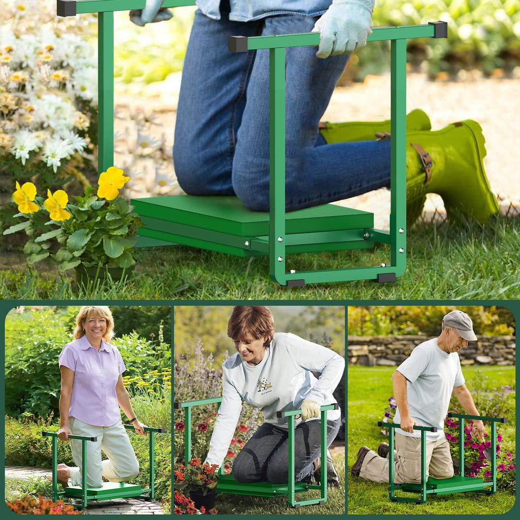 Garden Kneeler and Seat, 10.2" Stable and Save Anti-Tipping with Handle