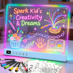 Lumiboard Led Drawing Board with 13 Light Effects, 16" Rechargeable Glow Doodle LED Note Board with Colors, Neon Light Up Drawing Tablet Gifts for Kids for Easter Birthday Christmas Gift Ideas