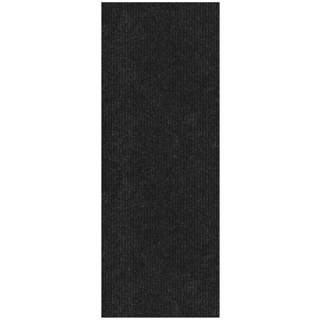 Ottomanson 2' x 5' Hallway Runner with Scraper Pile Extra Durable Non-Slip Rug Mat for Indoor & Outdoor Use - Ideal for Kitchen, Entryway, Patio & Garage - High-Traffic Carpet, Black