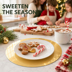 Tioncy 50 Pcs Gold Round Paper Placemats Disposable Table Mats