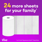 Viva Signature Cloth Paper Towels, Task Size, 8 Family Triple Rolls, 141 Sheets per Roll (Packaging May Vary)