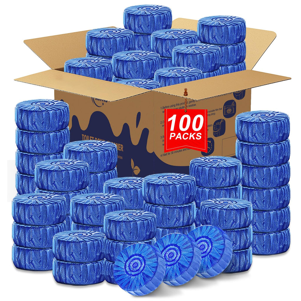 Msvvko Toilet Bowl Cleaners,100 Pack Blue Toilet Tablets with Fresh Scent, Household Toilet Cleaner Continuous Cleaning, Prevent Various Stains & Odors Build Up - Septic Friendly