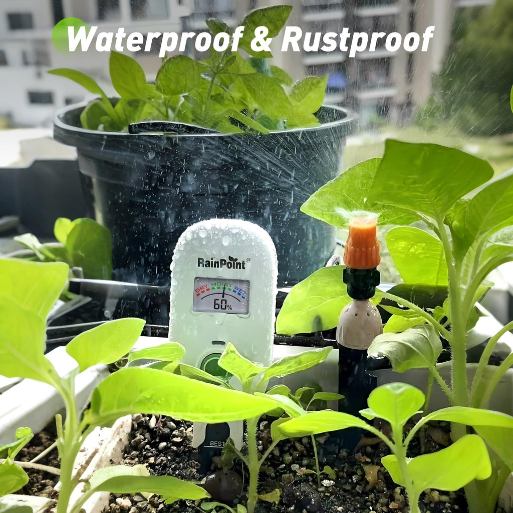 RAINPOINT Smart Soil Moisture Meter,Visual Gauge, Optional WiFi Hub for App