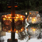 Solar Tea Lights Outdoor Waterproof, 8pcs Rechargeable Dusk to Dawn Little Solar Votive Candles, Flameless Flickering Small Light for Lantern Window DIY Chandelier Patio Deck Garden Decor (Warm Amber)