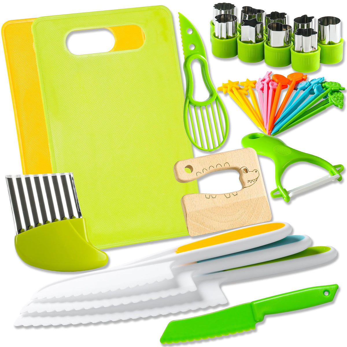 40Pcs Kids Knife Set for Real Cooking | Montessori Kitchen Tools | Age 4-12