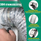 OURU 2.5 Inch Hose Clamps, Adjustable 1-13/16"-2-3/4"(46-70mm), 10 PCS
