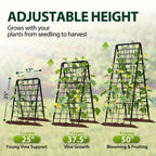 Heavy Duty 2 Pack 50"x17" Adjustable A-Frame Trellis for Climbing Plants Outdoor, Metal Rust-Proof Garden Trellis, Dense Grid Climbing Frame Trellis for Raised Beds, Cucumber, Tomatoes Outdoor