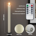 Rechargeable Flameless Taper Candles with Remote, Charging Base, 6 Pcs