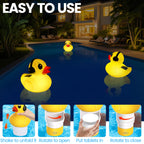 KingSom 2025 Upgraded Pool Chlorine Floater, Duck chlorine Floaters with Light, Solar Chlorine Floaters w/Adjustable Flow, Large Capacity Floating chlorines Dispenser for Pools,pool Chlorinator,Yellow