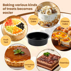 tutikuki 9 Inch Cake Pan Set of 2 - Nonstick Carbon Steel Round Cake Baking Pans with Parchment Paper, Dishwasher Safe, Durable for Large Layer Cakes, Birthday & Christmas Baking