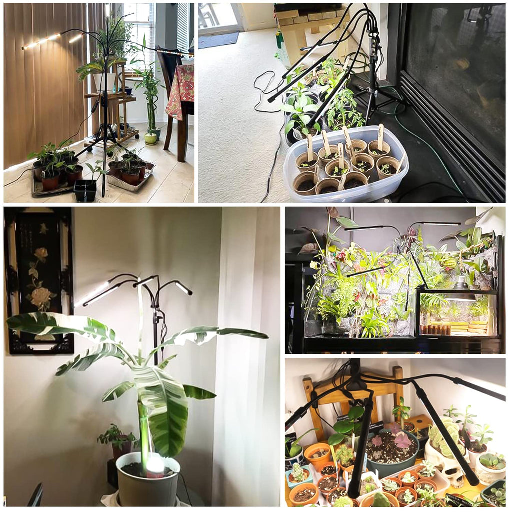 Garpsen Grow Lights for Indoor Plants, 5 Heads Grow Light with Tripod Stand