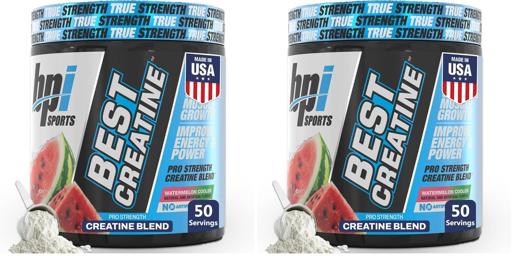 BPI Sports Best Creatine - Includes 6 Advanced Forms of Creatine - Supports Muscle Building and Post-Workout Recovery - Watermelon Cooler, 50 Servings (Pack of 2)