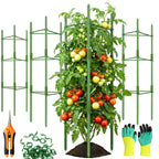 EWPJDK 6-Pack Tomato Cage for Garden Plant Support 48 INCH Garden Stakes Adjustable Tomato Cage for Climbing Plants Pots Vegetables Flowers Fruits (6, 48 Inches)