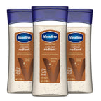 Vaseline Intensive Care Cocoa Radiant Pack of 3 for Glowing Skin Body Gel Oil Made with Pure Cocoa Butter + Replenishing Oils 6.8 oz