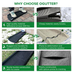 Ogutter Splash Blocks for Gutters Downspouts, 24" Downspout Extensions for Rain Water Drainage, Thickened Gutter Splash Guard with Fixing Piles(1 Pack, Black)