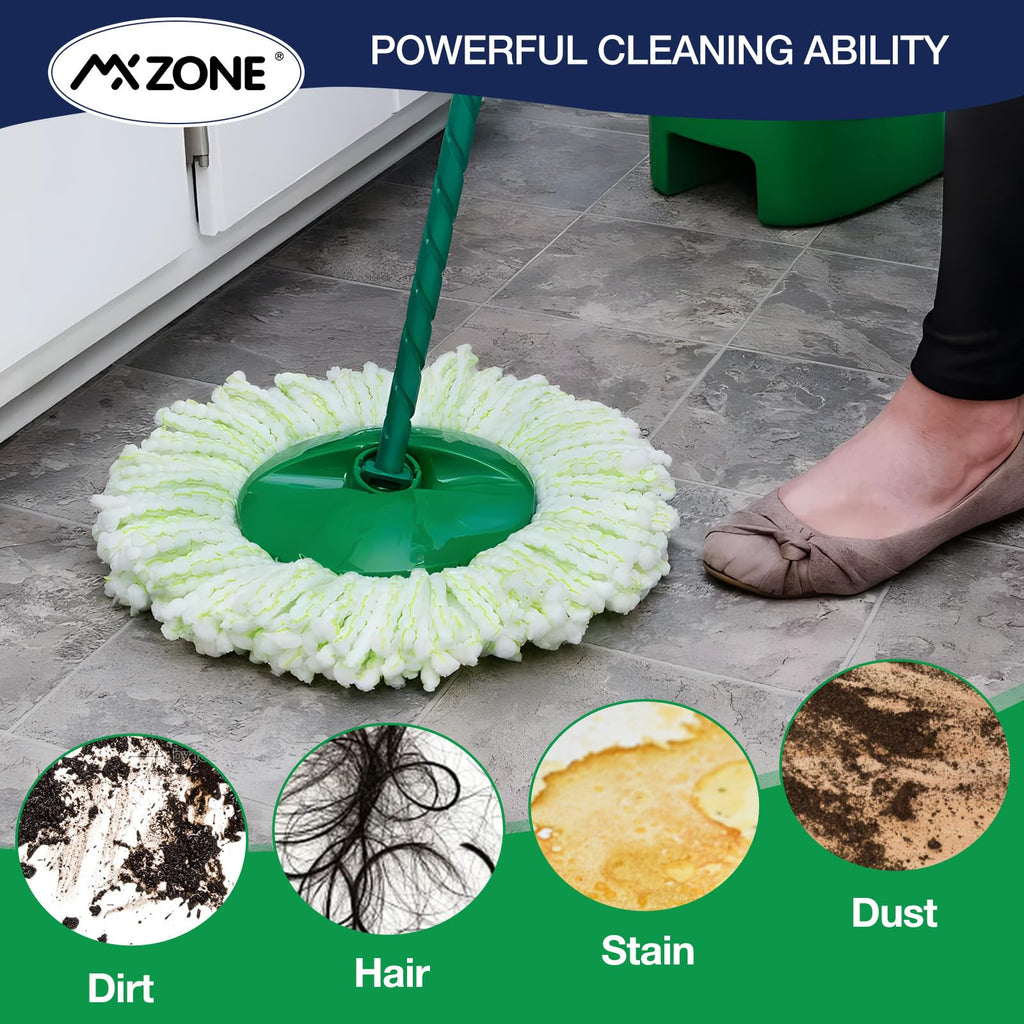 4 Pack Spin Mop Head Replacement Compatible with Libman Tornado, Microfiber Mop Head for Libman Tornado Spin Mop System, Machine Washable Mop Refill Head, Easy to Replace