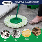 4 Pack Spin Mop Head Replacement Compatible with Libman Tornado, Microfiber Mop Head for Libman Tornado Spin Mop System, Machine Washable Mop Refill Head, Easy to Replace