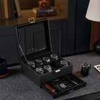 ProCase Watch Case, 8 Slot Mens Watch Box with Drawer -Black