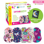 Opthopatch Eye Patches for Kids - Extra Sensitive Adhesive - Girls' Design [Series II] - 40 Count + 1 Reward Chart