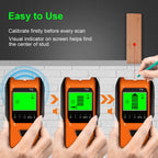 Stud Finder Wall Scanner, 5 in 1 Multifunction Stud Locator with Smart Sensor, HD LCD Display and Audio Alarm for The Center & Edge of Metal, Studs, AC Wire, and Pipe Detection (Tropical Orange)
