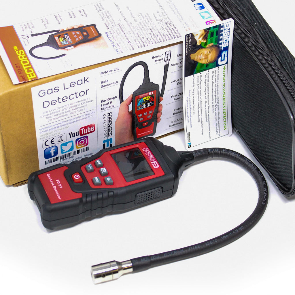 Gas Leak Detector by Forensics | 10ft Drop Test Pass | Natural Gas, Alcohols, Methane, Combustibles, Acetone, Ethanol, Propane, Butane, Gasoline, Diesel, IPA, Toluene, LPG, LNG |