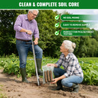 40 Inch Soil Sampler Probe, Stainless Steel Soil Core Sampling Tool with T-Handle, Heavy Duty Soil Probe for Lawn, Garden, Farm & Soil Testing