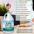 Nature's Freedom 12% Hydrogen Peroxide, Food Grade H2O2 and Purified Water Only, 8 Gallons