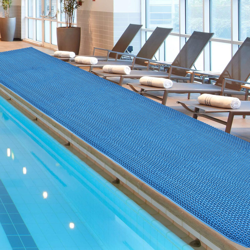 16in x 10Ft Drainage Non Slip Flooring Mats Swimming Pool Bathroom Anti-Fatigue Rubber Matting Heavy Duty Commercial Anti Slip Floor Mats for Garage Restaurant Sauna SPA, 15.7inch x 118inch