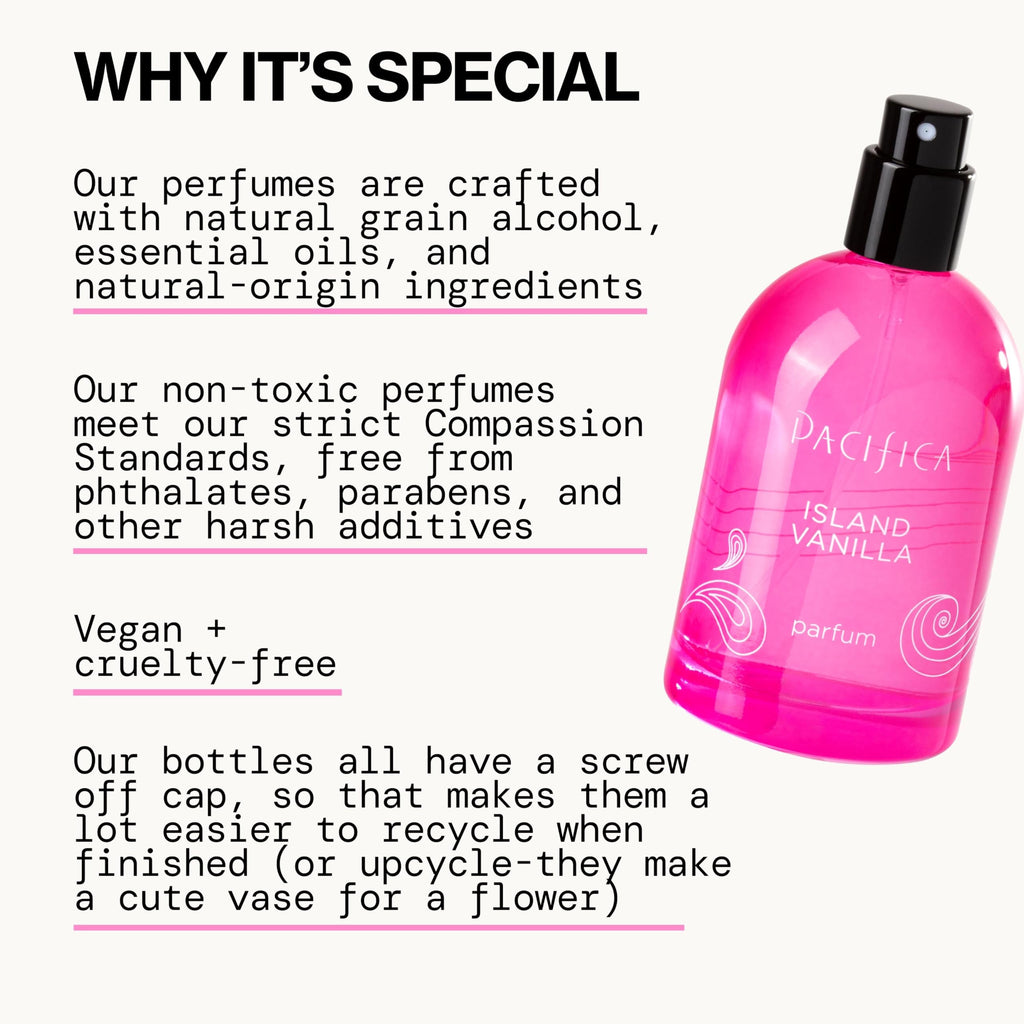 Pacifica Beauty Island Vanilla Spray Perfume ��� Sweet Tropical Vanilla Gourmand Scent, Long Lasting Everyday Signature Fragrance for Women, Non-Toxic, Vegan, Cruelty-Free Clean Perfume 2oz