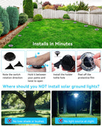 Krinzitt 12 Pack Mini Solar Powered Ground Lights, Bright LED Solar Lights Outdoor Waterproof for Landscape Decoration, Pathway Lighting for Garden Walkway Driveway（Cool White）