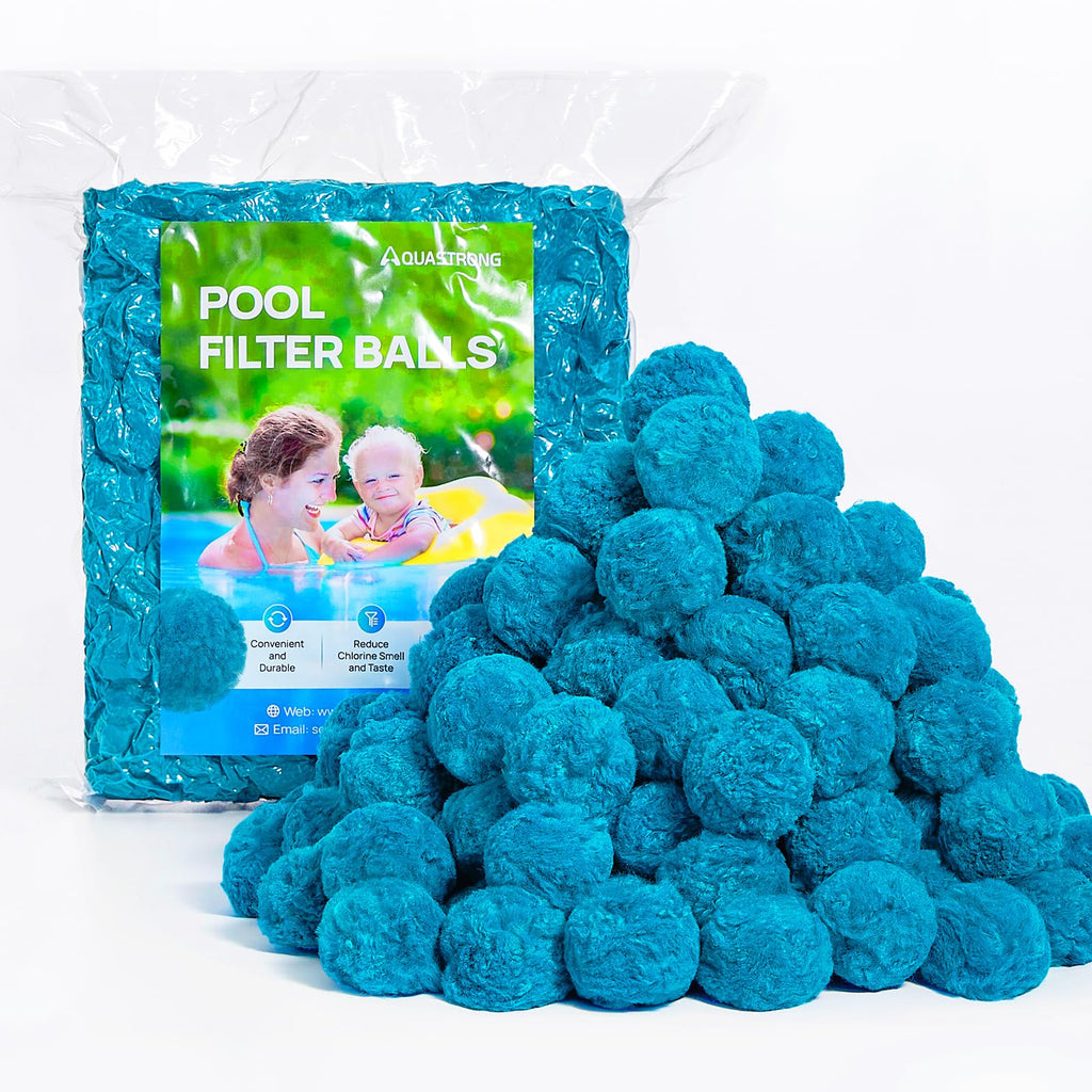 AQUASTRONG Pool Filter Balls for Sand Filter Pump, 3.1 lbs Reusable Sand Filter Balls (Replaces 100 lbs Pool Filter Sand), Efficient Blue Filter Balls for Swimming Pools, Filter Pumps, Aquariums