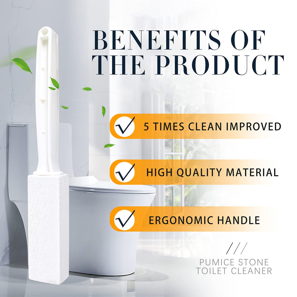 Kadden 2 Pack Toilet Cleaner Hard Water Build up Remover with Ergonomic Handle, Pumice Stone Cleanning Tool Stain Hard Water Ring Cleaner for Toilet, Pool, Bathroom, Sink