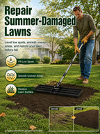 30x10 inch Lawn Leveling Rake, Yumatum 72" Heavy Duty Lawn Leveler Tool, Stainless Steel Handle Lawn Leveler for Yard Golf Pasture Garden, Professional Lawn Care Landscape Rake