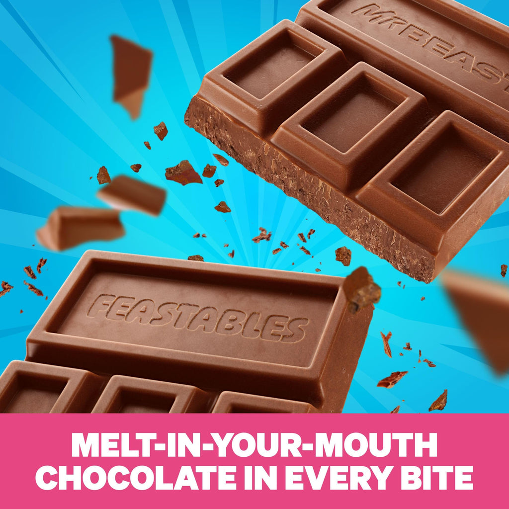 MrBeast Feastables Milk Chocolate Bar, King Size, 10 Count, Fairtrade Cocoa