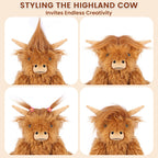 SuzziPals Heatable & Coolable Highland Cow Stuffed Animals Plushie, Microwavable Heating Pad for Soothing & Relaxation, Lavender Scented Cattle Plush Toys for Stress Relief, Stuffed Cow Gifts