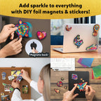 Skillmatics Foil Fun - Pretty Patterns, 18 DIY Magnets Mess-Free Art, Colorful Creative Party Activity, Craft Kits, 60+ Foam Stickers, Christmas Gifts for Kids, Teens, Adults, Families