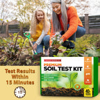 Premium Soil Test Kit: 40 Complete Tests for Lawns, Gardens, and Vegetables. Tests for Ammonia Nitrogen, pH, Phosphorus, and Potassium.