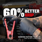GRIPXX Herkules Grip Heavy Duty 8Mil Black Nitrile Gloves,3D Raised Diamond Texture-Latex & Powder-Free-Industrial, Mechanic (100, X-Large)