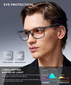 ANYLUV Blue Light Glasses Men/Women, Working Blue Light Blocking Glasses, Relieve Eyestrain-Carbon fiber Black