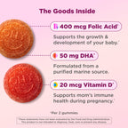OLLY Prenatal Multivitamin Gummy, Daily Multi Blend for Mommy & Baby, Folic Acid, Omega 3 DHA, Vitamins A & D, Sweet Citrus Flavored, 42 Day Supply - 84 Count