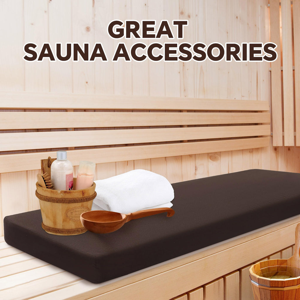 BALAPET Waterproof Sauna Seat Cushion, Thick High-Density Foam Heat Insulation Mat for Sauna Bath House Shower Room, Sauna Accessories for Infrared Sauna Resting(Brown)