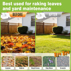 Altdorff Garden Leaf rake, 6FT Rake for Lawns Lightweight 22 Metal Tines 16.3 inch Wide, Adjustable Steel Handle, Rakes for Leaves, Gathering Shrub, Grass, Weeds, Debris,Yard