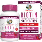MaryRuth Organics Biotin Gummies | Sugar Free | Vegan | Non-GMO | 2,500 mcg Biotin Supplement | Hair Skin and Nails Vitamins | Hair Growth Vitamins | Hair Growth Supplement | 60 Count