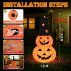 3FT Pumpkin Halloween Decorations Outdoor, 8 Modes Battery Operated Pumpkin Decorations, Collapsible Jack-o-Lantern Halloween Lights for Home, Party, Yard, Porch Thanksgiving Fall Decorations