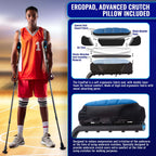 ErgoPAD- Soft Ergonomic Double-Layer Foam Padding for Underarm Crutches. Universal Underarm Double-Padded Crutch Pillow Covers with Lateral Cushioned Support (2 Unit Pack-Universal)